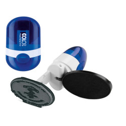 Timbro Pocket Stamp R40 - diametro 40 mm - 5 righe - autoinchiostrante - blu - Colop
