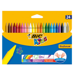 Pastelli colorati Plastidecor - plastica - colori assortiti - Bic - astuccio 24 colori