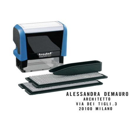 Timbro Printy Typo 4.0 autocomponibile - 38 x 14 mm - 3 righe - Trodat