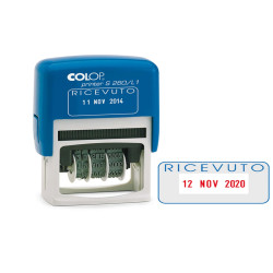 Timbro S260/L1 Datario + RICEVUTO - 4 mm - autoinchiostrante - bicolore - Colop