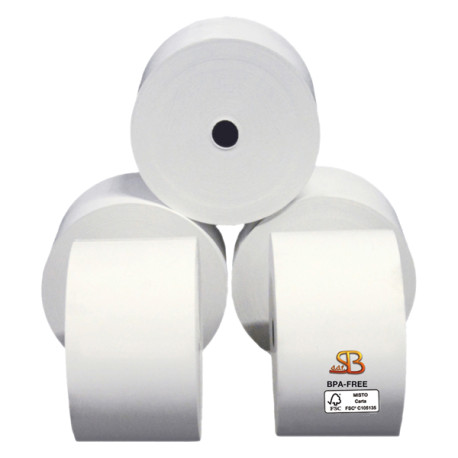 Rotolo per distributore self service - 57 mm x 130 m - 55 gr - diametro esterno 100 mm - anima 12 mm - carta termica BPA free -