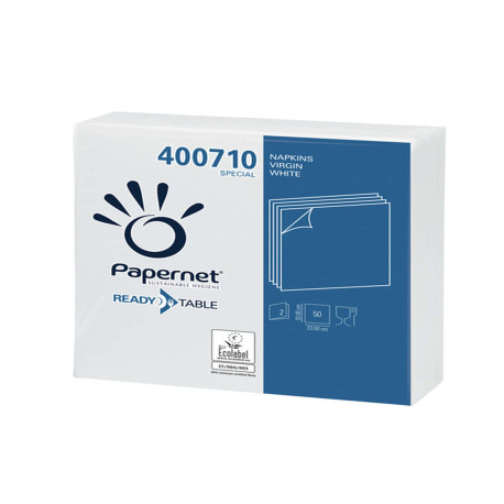 Tovagliolo - carta - 33 x 33 cm - 2 veli - bianco - Papernet - conf. 50 pezzi