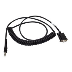 Zebra - Cavo seriale / alimentazione - DB-9 (F) - 12 V - 2.74 m - avvolto a spirale, viti a serraggio manuale - per Zebra VC80X