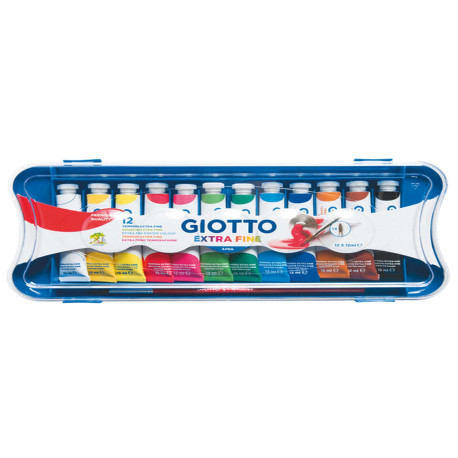 Tubi tempere - 12 ml - colori assortiti - Giotto - conf. 12 pezzi