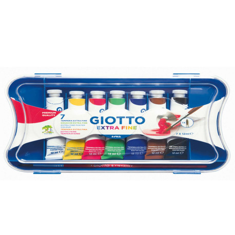 Tubi tempere - 12 ml - colori assortiti - Giotto - conf. 7 pezzi