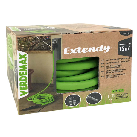 Tubo da giardno a 6 strati estensibile Extendy -15 m - TPE - verde - Verdemax