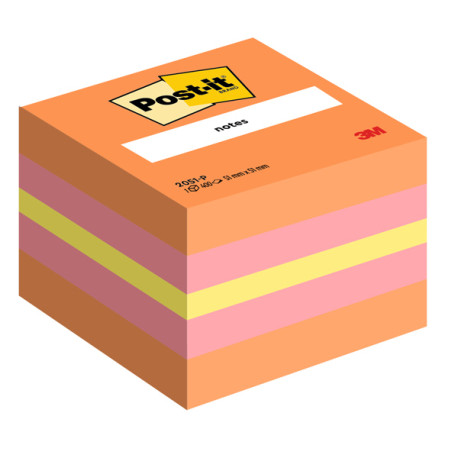 Blocco foglietti Minicubo - 2051-P - 51 x 51 mm - 72 gr - colori assortiti - 400 fogli - Post-it