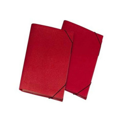 Lebez - Fascicolo espandibile - 13 compartimenti - larghezza dorsale 30 mm - per 240 x 335 mm - con schede - rosso