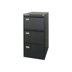 Bertesi Kubo - Cabinet per archiviazione verticale - 3 cassetti - acciaio - nero, RAL 9005