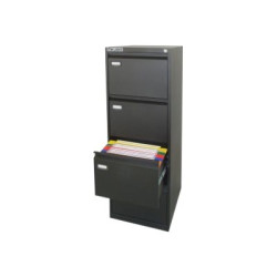 Bertesi Kubo - Cabinet per archiviazione verticale - 4 cassetti - acciaio - nero, RAL 9005