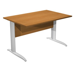 Scrivania lineare Easy - 120 x 80 x 72 cm - Noce chiaro/grigio alluminio