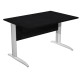 Scrivania lineare Easy - 140 x 80 x 72 cm - Nero venato/grigio alluminio