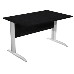 Scrivania lineare Easy - 140 x 80 x 72 cm - Nero venato/grigio alluminio