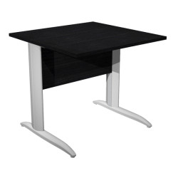 Scrivania lineare Easy - 80 x 80 x 72 cm - Nero venato/grigio alluminio