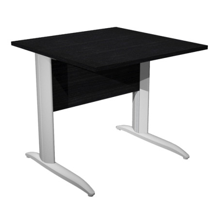 Scrivania lineare Easy - 80 x 80 x 72 cm - Nero venato/grigio alluminio