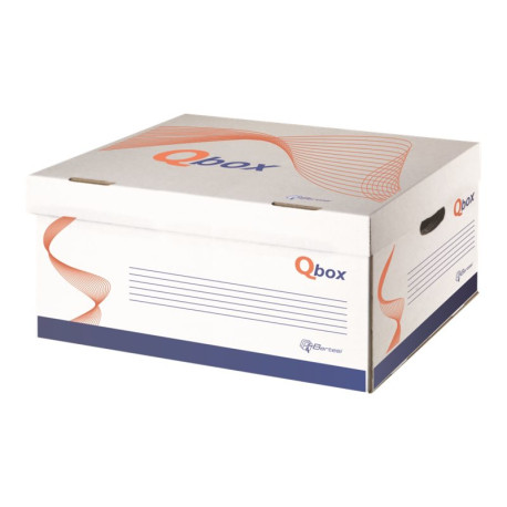Bertesi Qbox - Scatola per archiviazione - per Legal/A4 - bianco (pacchetto di 5)