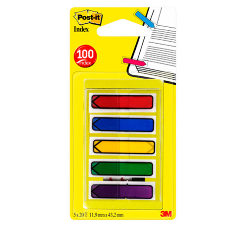 Segnapagina Post-it Index Mini Freccia - 684-4ARR1EU - 12 x 43,2 mm - 5 colori classici - Post-it - conf. 100 pezzi