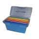 Valigetta Arianna - blu traslucido - con 5 cartelle sospese Joker interasse 33 cm - 37x25x30 cm - colori assortiti - Bertesi