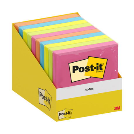 Blocco foglietti Post-it  - 76 x 76 mm - colori assortiti - 100 fogli - Post-it - conf. 10 blocchi