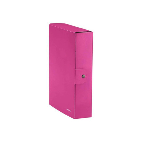 Leitz WOW - Cartella a scatola - larghezza dorsale 80 mm - per 250 x 350 mm - capacità 800 fogli - fucsia metallizzato