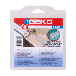 Sigillante adesivo SANY - per doccia e lavabi - 2,2 cm x 2,4 m - PIB - bianco - Geko