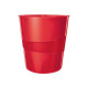 Leitz WOW - Cestino della spazzatura - 15 l - maniglie - polipropilene (PP) - rosso