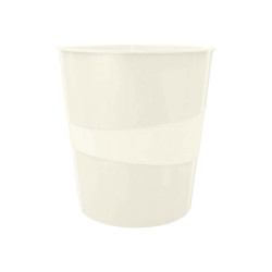 Leitz WOW - Cestino della spazzatura - 15 L - maniglie - polipropilene (PP), polistirene - pearl white