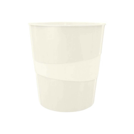 Leitz WOW - Cestino della spazzatura - 15 L - maniglie - polipropilene (PP), polistirene - pearl white