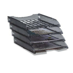 Vaschetta portacorrispondenza forata E040 - 26 x 34,5 x 6,5 cm - fumé trasparente - Fellowes