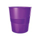 Leitz WOW Plus - Cestino della spazzatura - 15 L - maniglie - polistirene - viola metallizzato