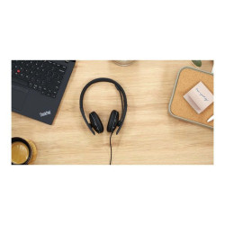 Lenovo Gen 2 - Cuffie con microfono - over ear - cablato - USB-C - nero - Zoom Certificato