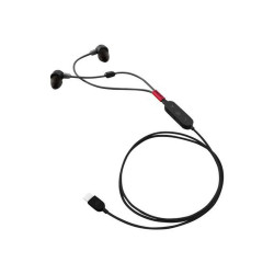 Lenovo Go - Cuffie con microfono - in-ear - cablato - eliminazione rumore attivata - USB-C - nero tuono - Certificato per Skype