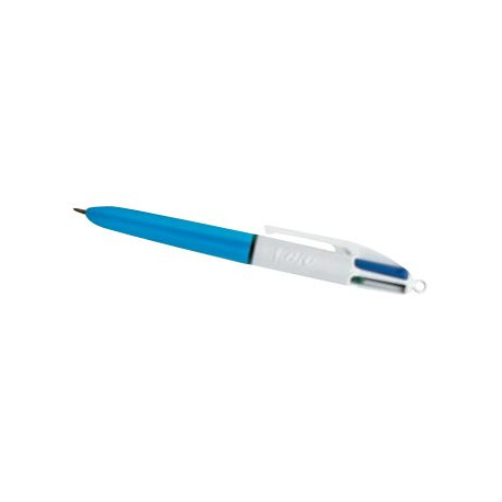 BIC 4 Colours Mini - Penna a sfera a 4 colori - nero, rosso, blu, verde - 1 mm - medio - retrattile (pacchetto di 12)
