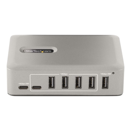 StarTech.com 10-Port USB-C Hub, 8x USB-A + 2x USB-C, Self-Powered w/ 65W Power Supply, USB 3.1 10Gbps Hub w/ BC1.2 Charging, De