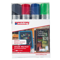 Marcatore a gesso liquido 4090 - punta scalpello - da 4 a 15mm - Edding - astuccio 4 pezzi