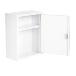 Armadietto Pronto Soccorso Vuoto in metallo colore bianco, serratura con chiave cm 30 x 37 x 14