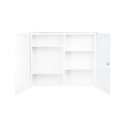 Armadietto Pronto Soccorso Vuoto in metallo colore bianco, serratura con chiave cm 60 x 50 x 12,5