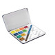 Acquerelli Aquafine - colori assortiti - Daler Rowney - scatola metallo 10 acquerelli + pennello + tavolozza