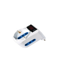 Adattatore con spina 10A orizzontale - 2 prese bipasso 10/16A + 1 presa Schuko - MKC