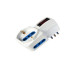 Adattatore con spina 10A verticale - 2 prese bipasso 10/16A + 1 presa Schuko - MKC