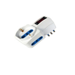 Adattatore con spina 10A verticale - 2 prese bipasso 10/16A + 1 presa Schuko - MKC