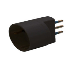 Adattatore semplice - spina 2P+T 16 A - presa schuko 16 A - nero - MKC