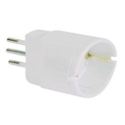 Adattatore semplice con spina 2P+T 10A - presa Schuko 10A - MKC