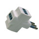 Adattatore triplo con spina 2P+T 16A - 3 prese bipasso 10/16A - MKC