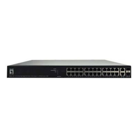 LevelOne GEP-2651 - Switch - intelligente - 24 x 10/100/1000 (PoE+) + 2 x combo Gigabit SFP - montabile su rack - PoE+ (185 W)