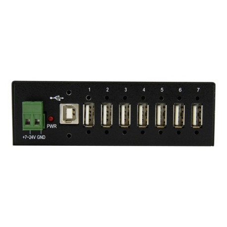 StarTech.com Hub USB industriale a 7 porte, predisposto per il montaggio - Hub - 7 x USB 2.0 - montabile su rail DIN - alimenta