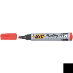 Bic Marking 2300 rosso punta scalpello ultra resistente (3 7 mm-5 5 mm)-Bic- fusto in plastica design conico (Conf. 12 pz)