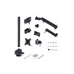 StarTech.com Triple Monitor Desk Mount For Up To Three 27in Screens, VESA 75x75/100x100, Tool-Less Arm Adjustments, C-Clamp/Gro