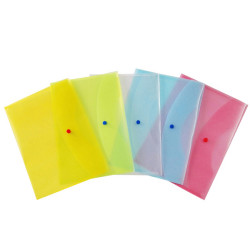 Busta con bottone - A4 - PP - colori assortiti - Starline