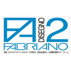 Album F2 - 24 x 33 cm - 10 fogli - 110 gr - quadretto 5mm - punto metallo - Fabriano